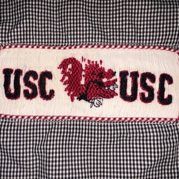 Baby USC South Carolina Gamecocks Smocked Gingham Bubble Unisex Forever to Thee - Picture 2 of 7
